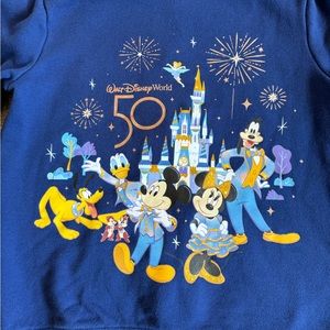 Disney Women’s Hoodie 50th anniversary. Blue with rose gold. XS Rare